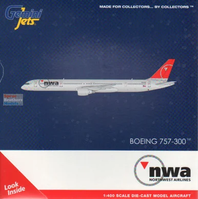 GEMGJ2366 1:400 Gemini Jets Northwest Airlines 757-300 Reg #N587NW (pre-painted/pre-built)