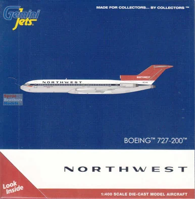 GEMGJ2369 1:400 Gemini Jets Northwest Orient B727-200 Reg #N254US (pre-painted/pre-built)