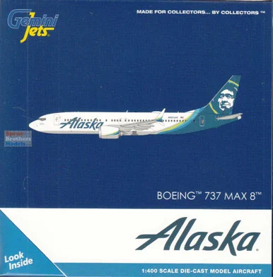 GEMGJ2392 1:400 Gemini Jets Alaska Airlines B737 Max 8 Reg #N803AK (pre-painted/pre-built)