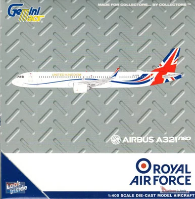GEMGM111 1:400 Gemini Jets Royal Air Force Airbus A321neo Reg #G-XATW (pre-painted/pre-built)