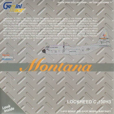 GEMGM151 1:400 Gemini Jets Lockheed C-130H3 Hercules Reg #96-7325 Montana ANG (pre-painted/pre-built)