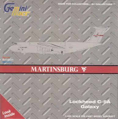 GEMGM152 1:400 Gemini Jets Lockheed C-5A Galaxy Martinsburg / West Virginia ANG Reg #68-0222 (pre-painted/pre-built)