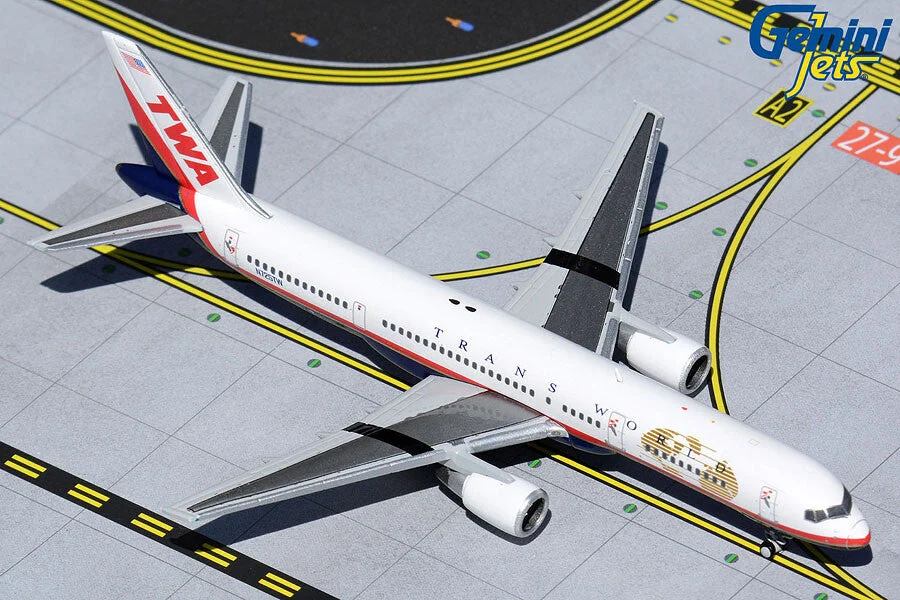 GeminiJets TWA Boeing 757-231 (N725TW) 1:400 Scale Diecast Airplane Model