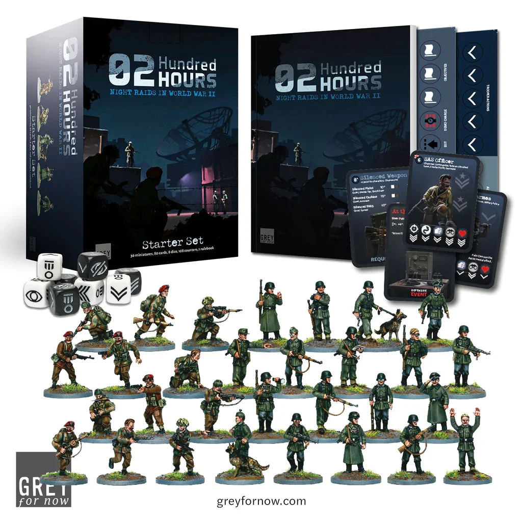 02 Hundred Hours Starter Set, 28 mm Scale WWII Skirmish Wargame - Grey For Now Games