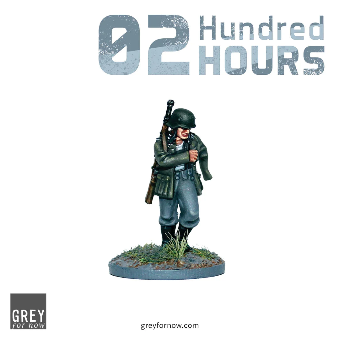 02 Hundred Hours Sleepy Sentry 28 mm Scale Metal Figure - Grey For Now Games
