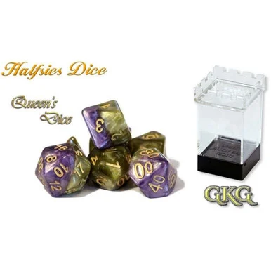 Gate Keeper Games GKG550: Halfsies Dice: Queen's Dice 7 Dice Set - Gatekeeper