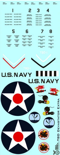 1/32 Gold Medal Decals - TBD-1 Devastator Trumpeter - Early Set Add-On A