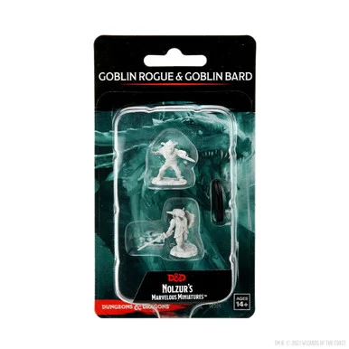 Wizkids 90309 Dungeons & Dragons Nolzur`s Marvelous Unpainted Miniatures: Male Goblin Rogue & Female Goblin Bard