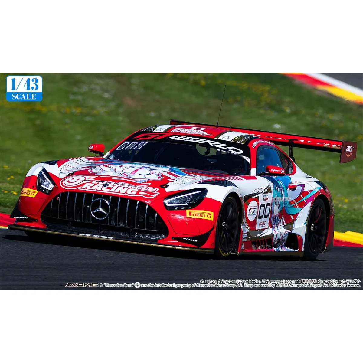 Hatsune Miku - Gt Project 1/43 Amg 2025 Spa 24h Model Die cast