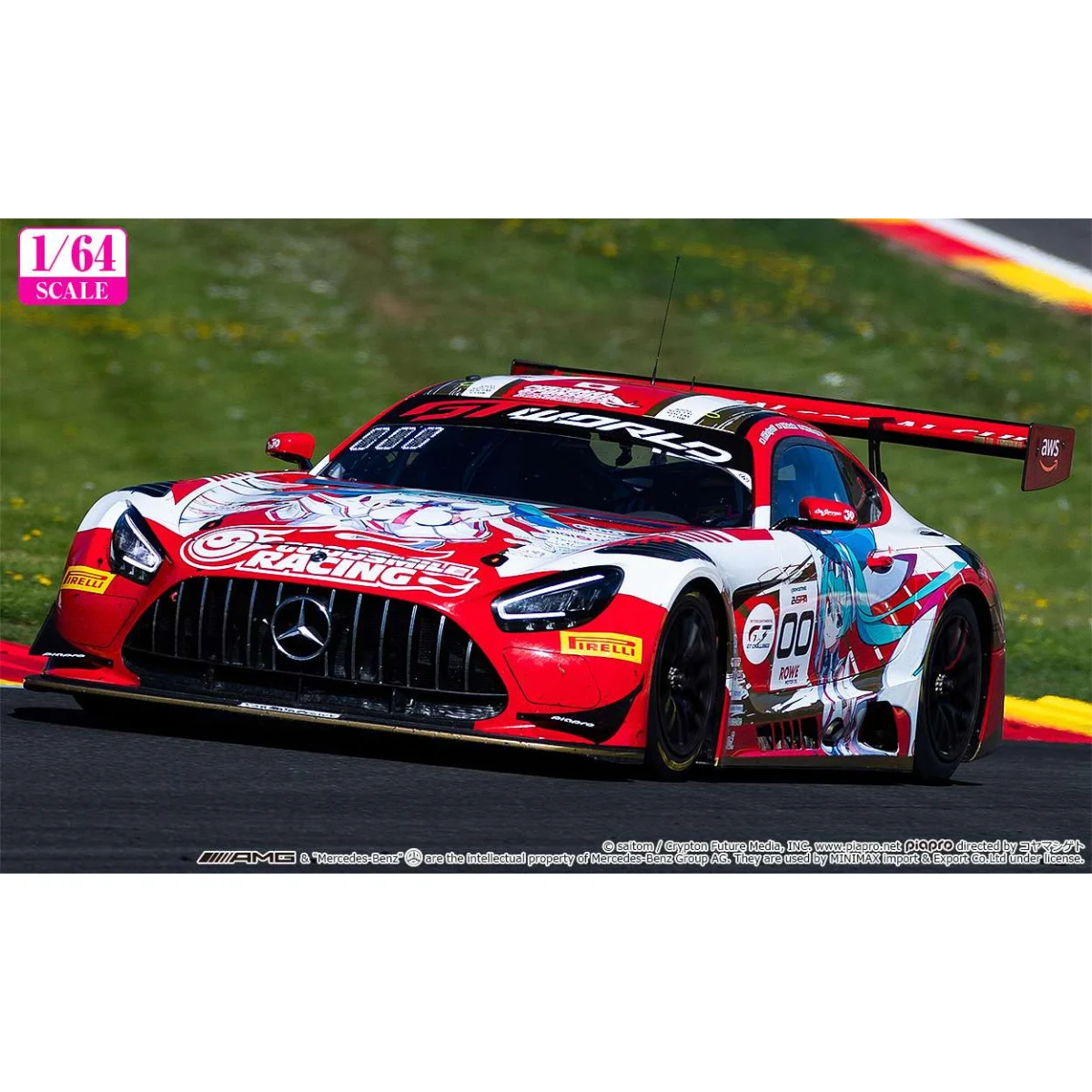 Hatsune Miku - Gt Project 1/64 Amg 2025 Spa 24h Model Die cast