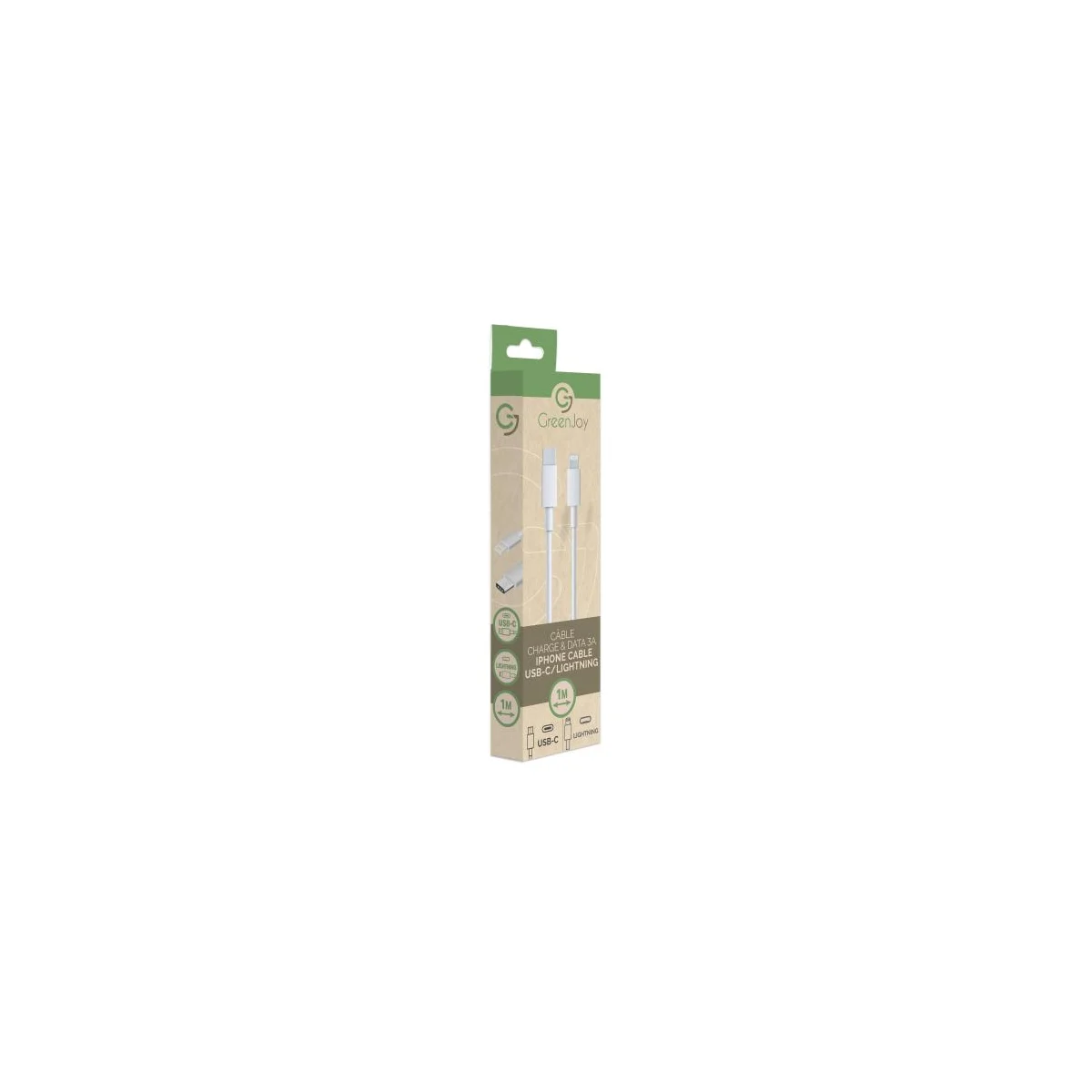 Type-C Charge and Data Cable - Lightning / 3A - 1M - White