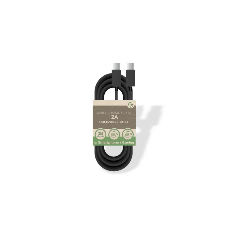 USB C/USB C 5V/2A charge/data cable - 3m - Bulk - Black