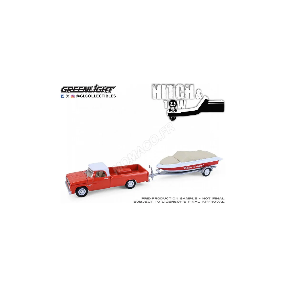 1967 Dodge D-100 with trailer and boat (out of stock) Die cast
