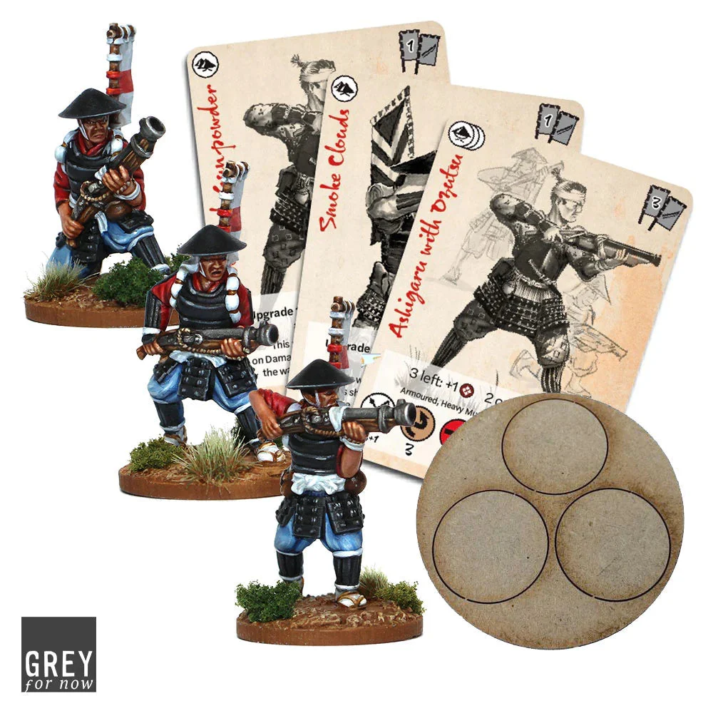 Test of Honour Ashigaru with Ozutsu 28 mm Scale Metal Figures - Grey For Now Games