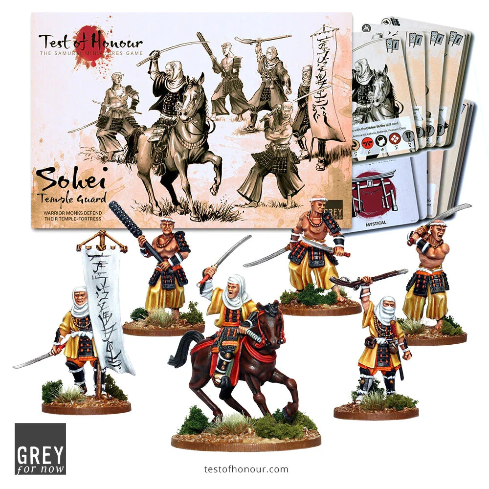 Grey For Now Games Test of Honour Shoei Temple Guard 28mm Scale Metal Figures