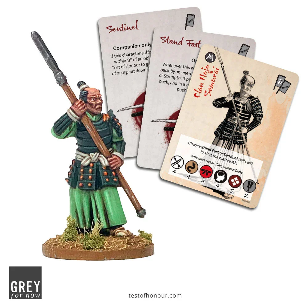 Grey For Now Games Test of Honour Clan Hojo Samurai 28mm Scale Metal Figures