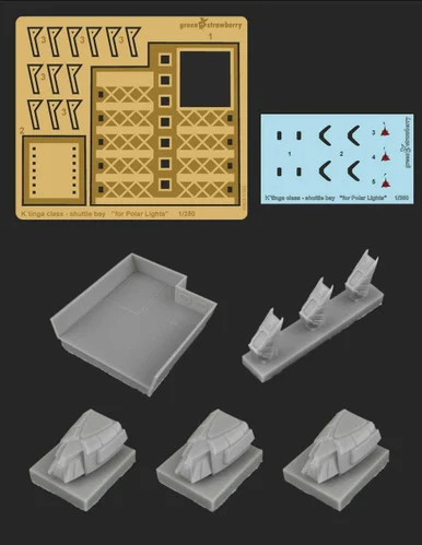 Green Strawberry K'tinga class - shuttle bay Upgrade Set