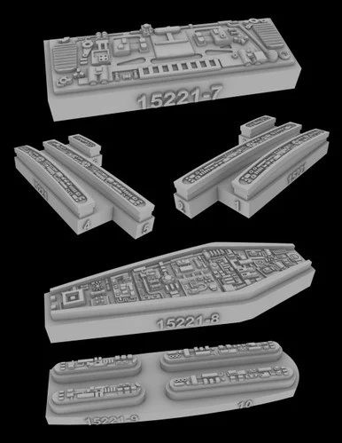 1/670 Green Strawberry Intrepid class - Sensors array Upgrade Set