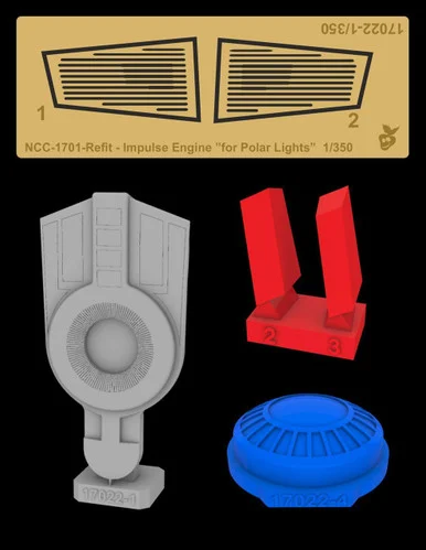 1/350 Green Strawberry Constitution class (refit) - Impulse engine Upgrade Set