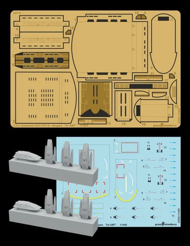 1/1400 Green Strawberry U.S.S. Enterprise NCC-1701-E - hangars