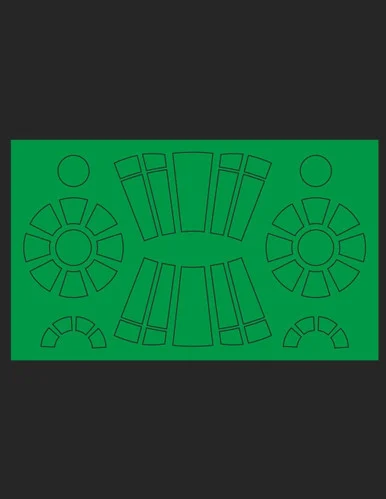 Green Strawberry Millennium Falcon Paint Mask - Fine Molds / Revell