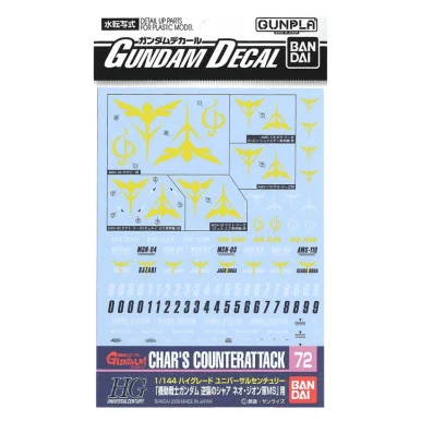 GD072 - HG Multiuse Char's Counterattack Neo Zeon Gundam Decal