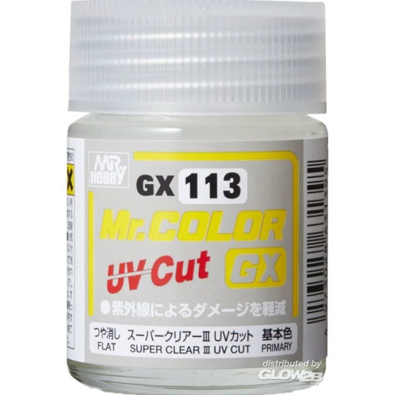 Mr Hobby -Gunze Mr. Color GX Super Clear III UV Cut Flat (18ml) Paint