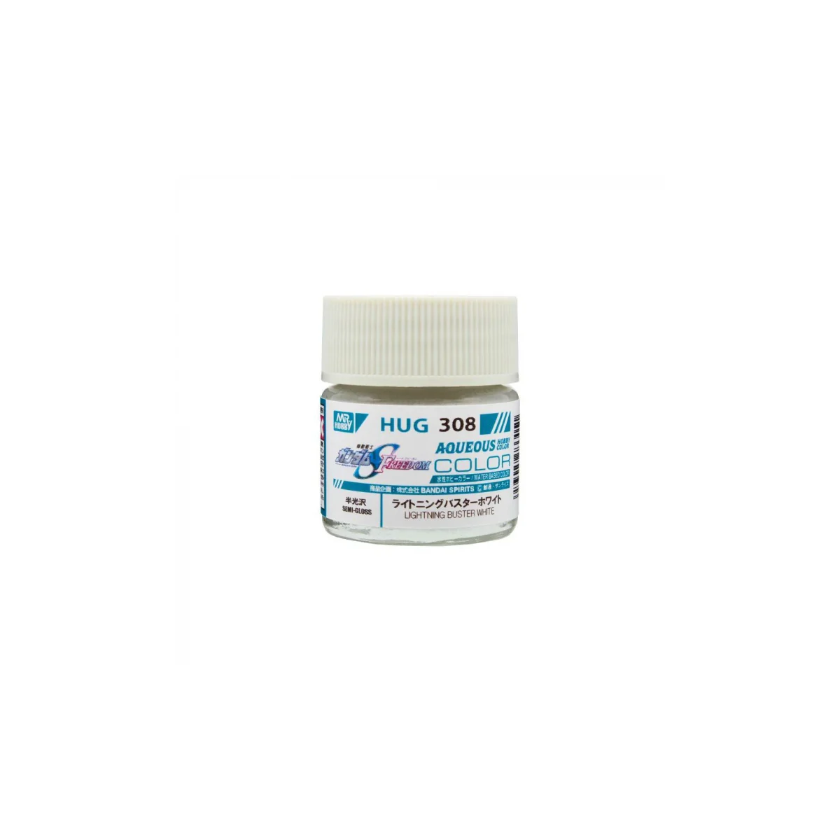Gunze hug-308 aqueous gundam color paint (10ml) lightning buster white
