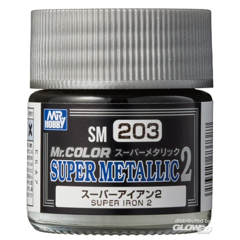 Mr Hobby -Gunze Mr. Color Super Metallic Colors II (10 ml) Super Iron II Paint
