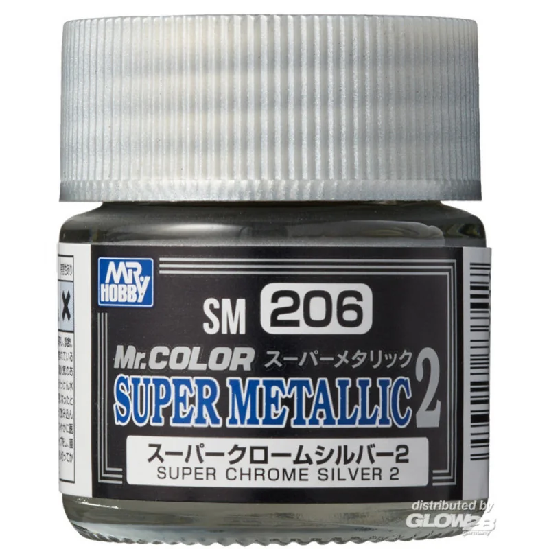 Mr Hobby -Gunze Mr. Color Super Metallic Colors II(10 ml)Super Chrome Silver II Paint