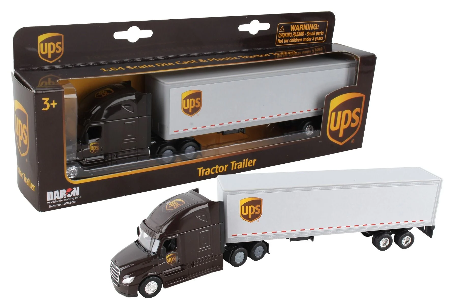 UPS Tractor Trailer 1/64 Scale Diecast Toy - Daron