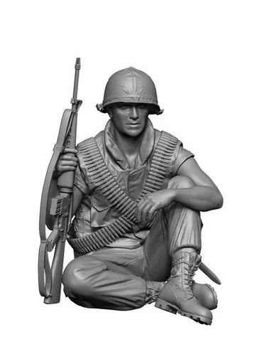 1/35 H3 Models Vietnam war US rifleman sitting position 3D Printed Figure