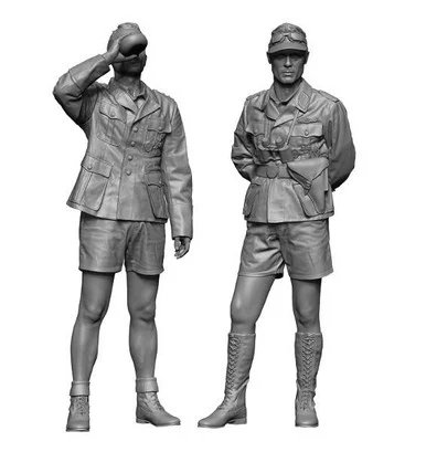 1/48 H3 Models WWII German Dak Officer set 3D Printed Figure