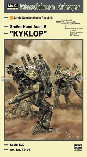 HAS64106 1:20 Hasegawa Machinen Krieger Grober Hund Ausf.K 'Kyklop'