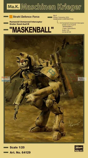 HAS64129 1:20 Hasegawa Machinen Krieger Humanoid Unmanned Interceptor Grober Hund Ausf.M Maskenball
