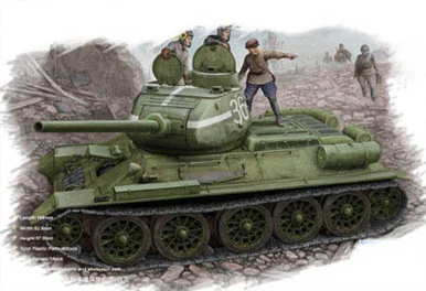 1/48 Hobby Boss Russian T-34/85 Tank Model 1944 with Flattened Turret - HY84807