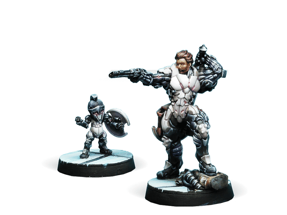 Infinity ALEPH Hector, Homerid Champion (Heavy Pistol, EXP CCW) Miniature Game Figures - Corvus Belli