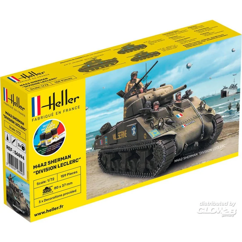 Starter kit m4a2 sherman division leclerc Model kit - Heller