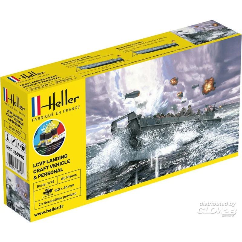 STARTER KIT LCVP Landing Craft Vehicle & Personal Model kit - Heller