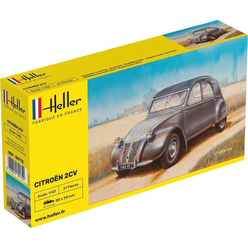 2 Cv Classique Citroën 1:43 Model kit - Heller
