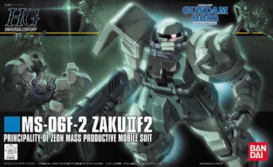 Bandai 5057744 #105 MS-06F-2 Zaku II F2 Principality of Zeon Mass Productive Mobile Suit HG 1/144 Scale Model Kit