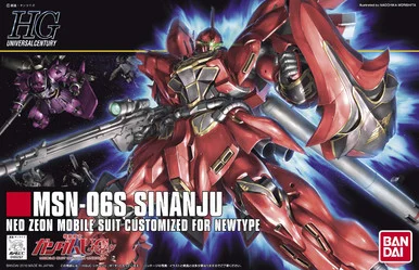 Bandai 5058813 #116 MSN-06S Sinanju Neo Zeon Mobile Suit Customized for Newtype HGUC 1/144 Scale Model Kit