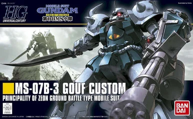 Bandai 5059165 #117 MS-07B Gouf Custom Principality of Zeon Ground Battle Type Mobile Suit HGUC 1/144 Scale Model Kit