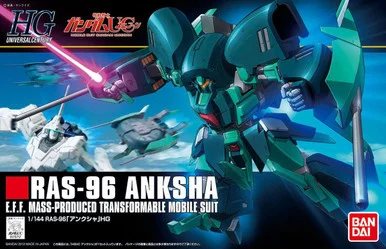 Bandai 5055743 #141 RSA-96 Anksha E.F.F. Mass-Produced Transformable Mobile Suit HGUC 1/144