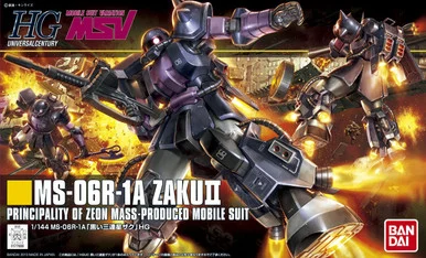 Bandai 5057748 #151 MS-06R-1A Zaku II (Black Tri-Star) Principality of Zeon Mass-Produced Mobile Suit HGUC 1/144 Scale Model Kit