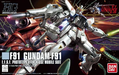 Bandai 5057955 #167 F91 Gundam F91 E.F.S.F. Prototype Attack Use Mobile Suit HGUC 1/144 Scale Model Kit