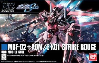 Bandai 5059167 #176 MBF-02+AQM/E-X01 Strike Rouge ORB Mobile Suit HG 1/144 Scale Model Kit