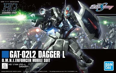 Bandai 5061546 GAT-02L2 Dagger L O.M.N.I. Enforcer Mobile Suit HG 1/144 Scale Model Kit