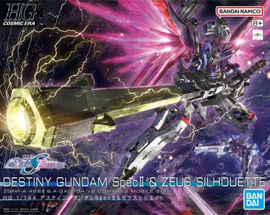 Bandai 5067428 #258 Destiny Gundam Spec II & Zeus Silhouette ZGMF/A-42S2 & A-GXQ754/V2 Compass Mobile Suit HG 1/144 Scale Model Kit