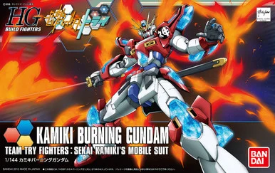 Bandai 5057721 #043 Kamiki Burning Gundam Team Try Fighters: Sekai Kamiki's Mobile Suit HG 1/144 Scale Model Kit